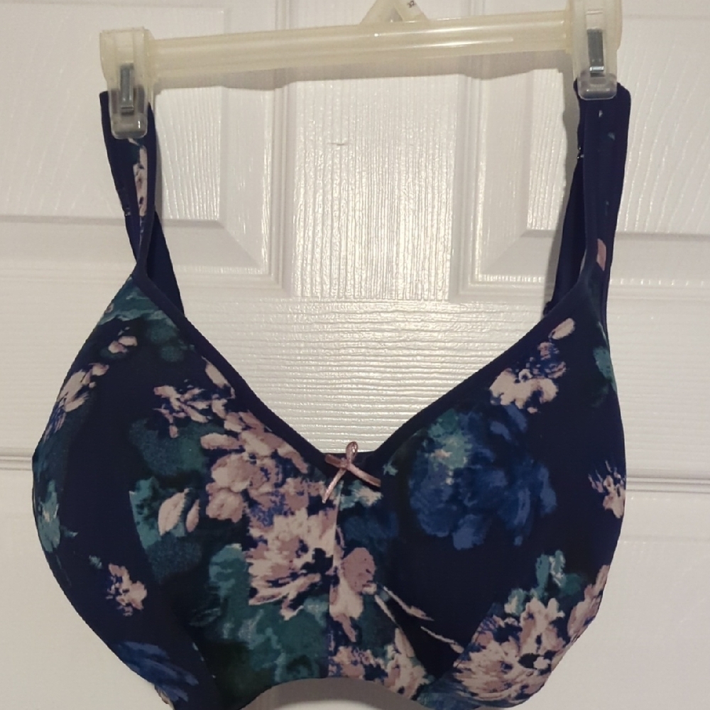 Cacique Blue Floral Bra Full-Coverage Intimates